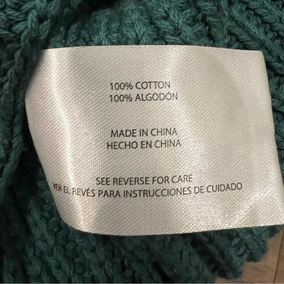 Gap Knit Sweater 100% Cotton Green Crewneck Boyfriend Chunky XS - Picture 6 of 7